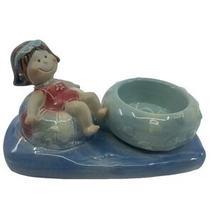 Yankee‎ Candle Tealight Girl Floating Tube Beach Summer Fun 4" X 6"